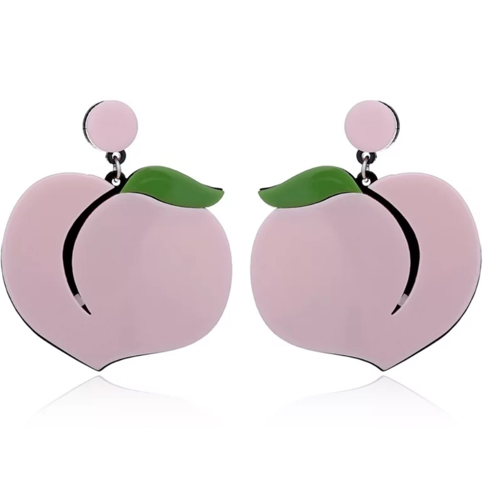 NEW Acrylic Peach Drop Earrings